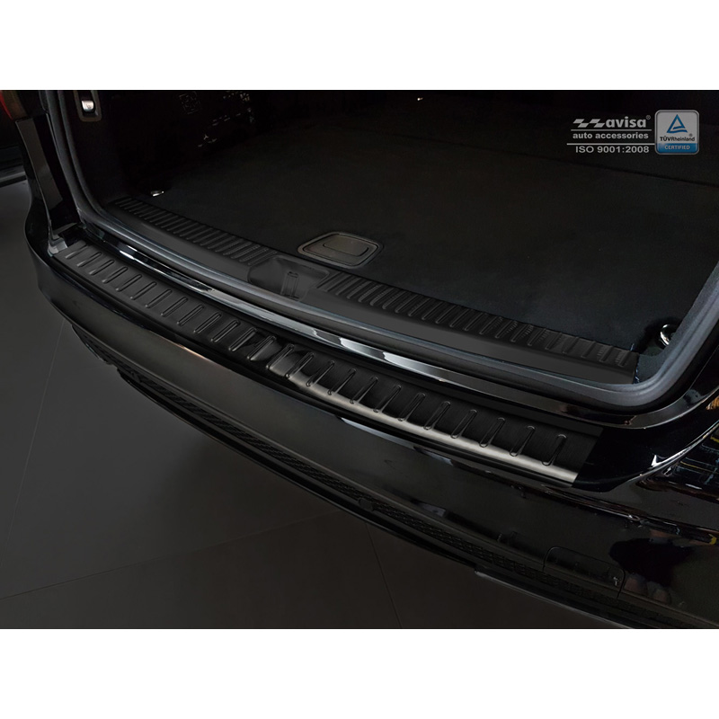 Black Stainless Steel Rear bumper protector  Mercedes C-Class W205 Kombi 2014-2021 'Ribs'