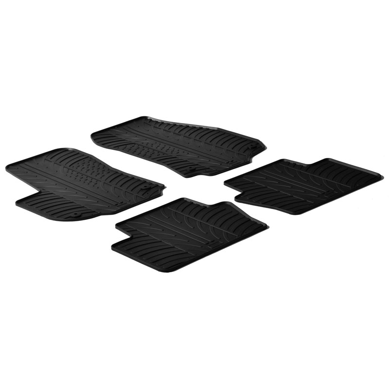 Rubber car mats set  Opel Zafira B 2005-2011 (T profile 4-pieces + mounting clips)