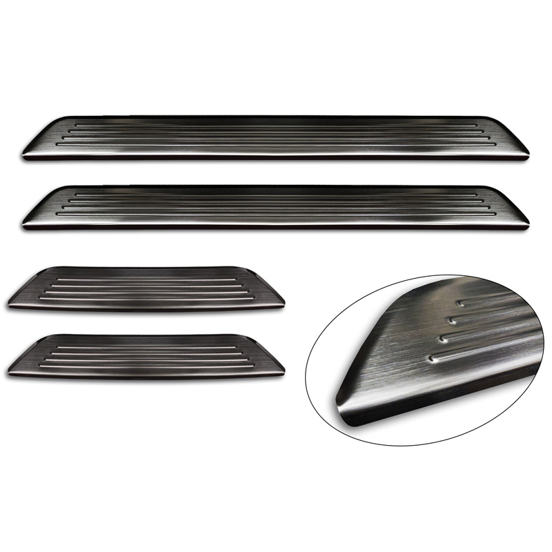 Black Inox door sill protectors  Honda ZR-V (RZ4) 2023- - 'Lines' - 4-pieces