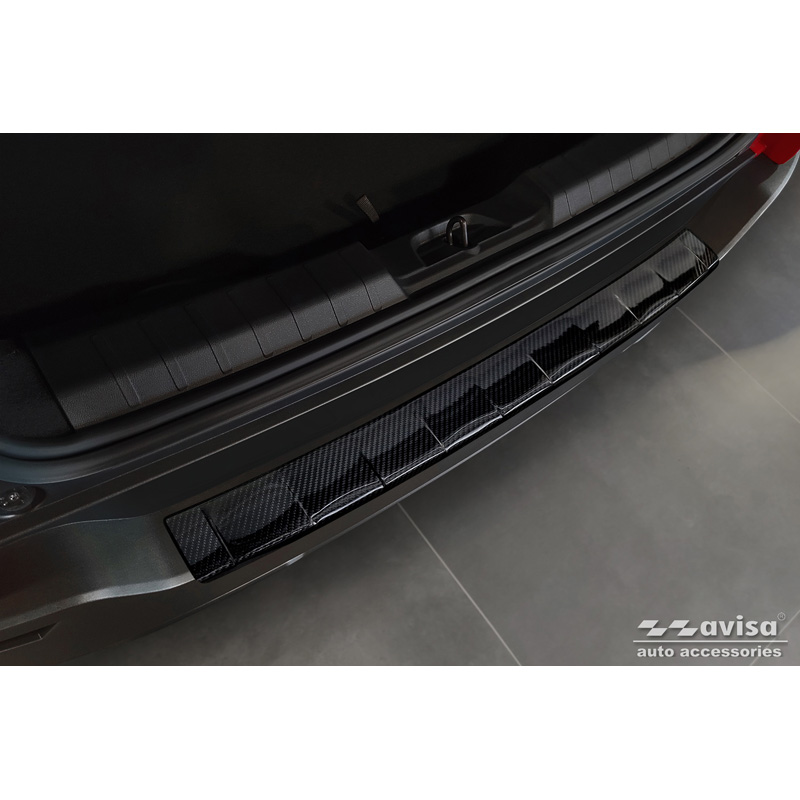 Real 3D Carbon Rear bumper protector  Jeep Avenger + e-Hybrid & EV 2023- 'Ribs'