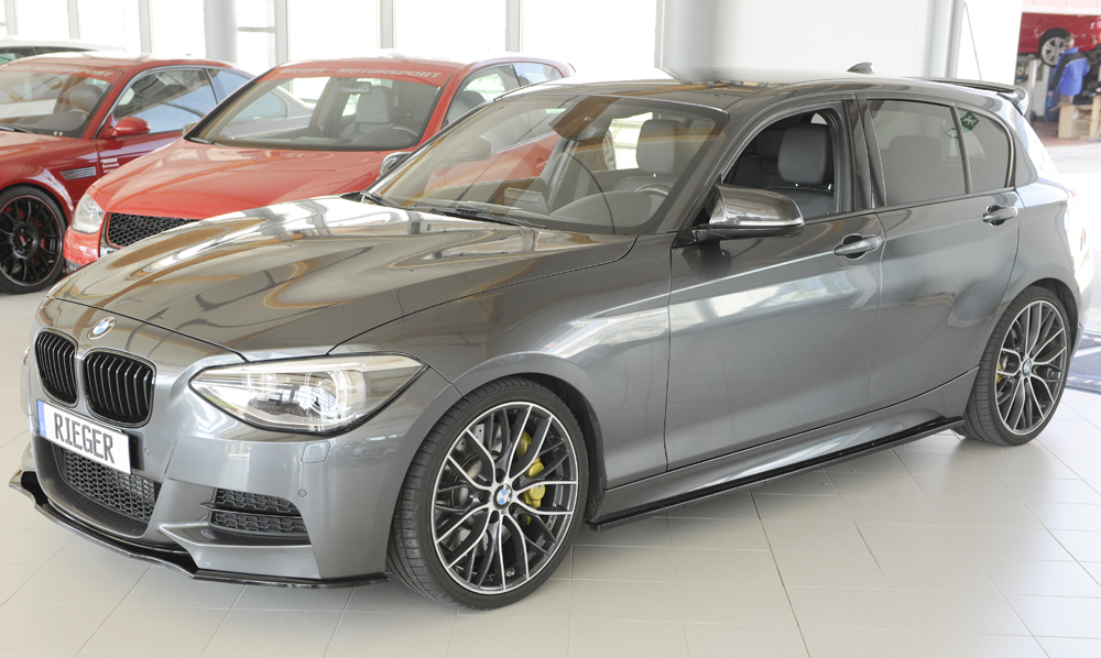 Voorspoiler passend voor BMW 1Serie F20/F21 2012-2015 Zwart Glans Rieger