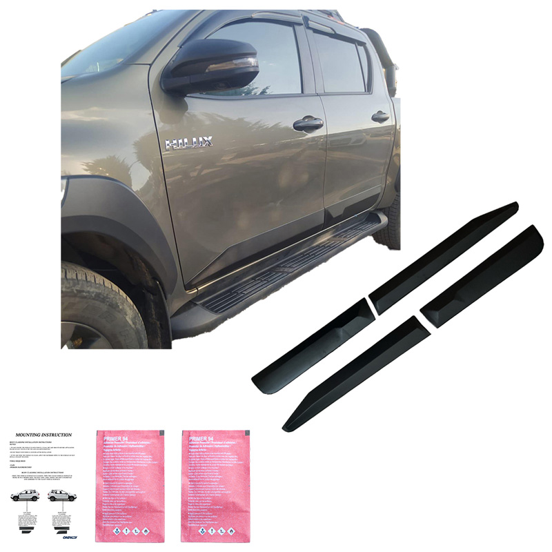 Body Cladding  Toyota Hilux 8th Gen. 2015- - Version 2 - Matt black