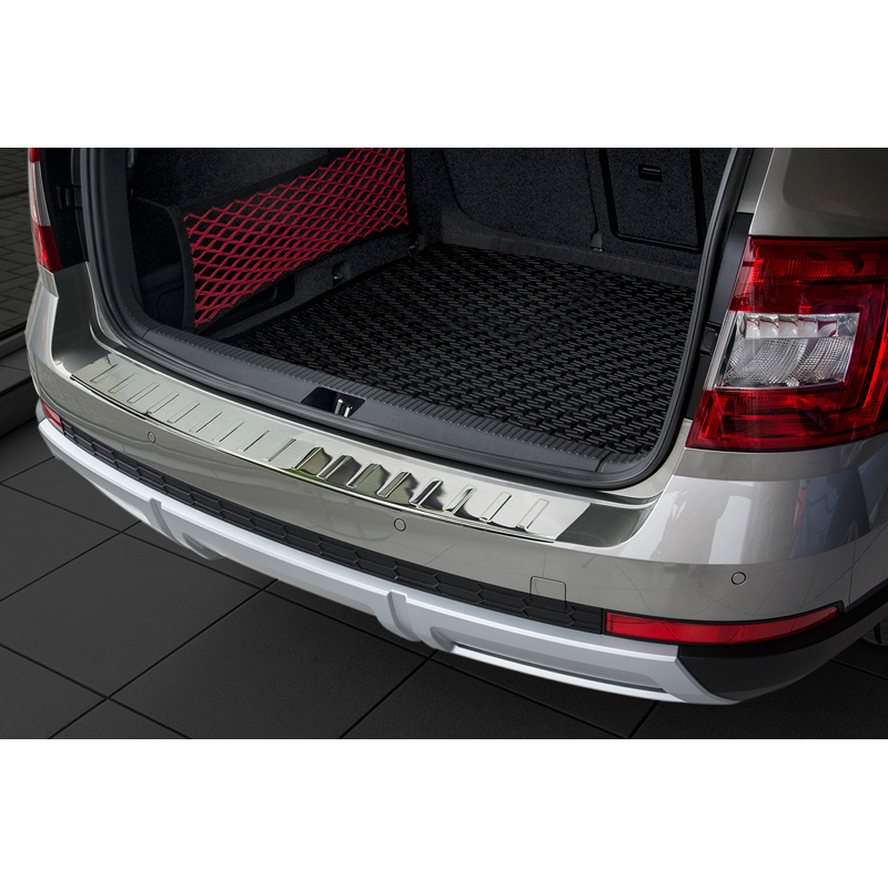 Stainless Steel Rear bumper protector  Skoda Octavia III Scout 2014-2020 'Ribs'