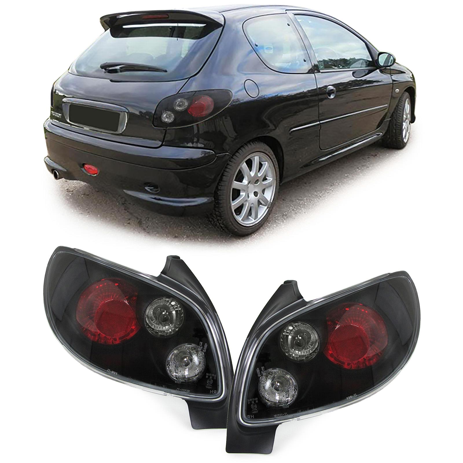 Taillights Peugeot 206 Lexus look Black