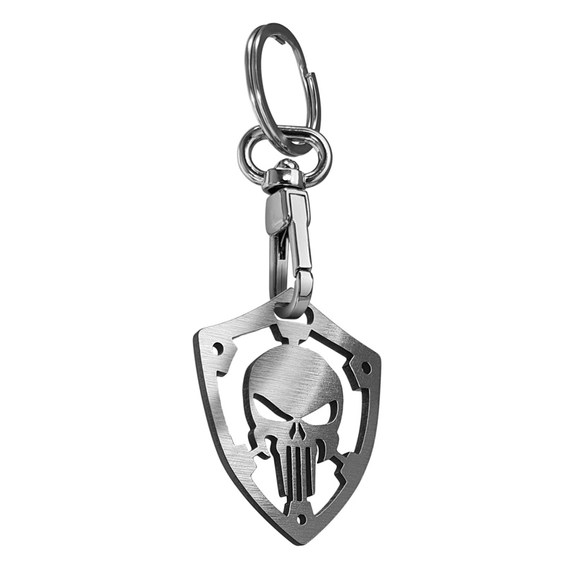 Stainless steel key chain - 'Skull' (silver)