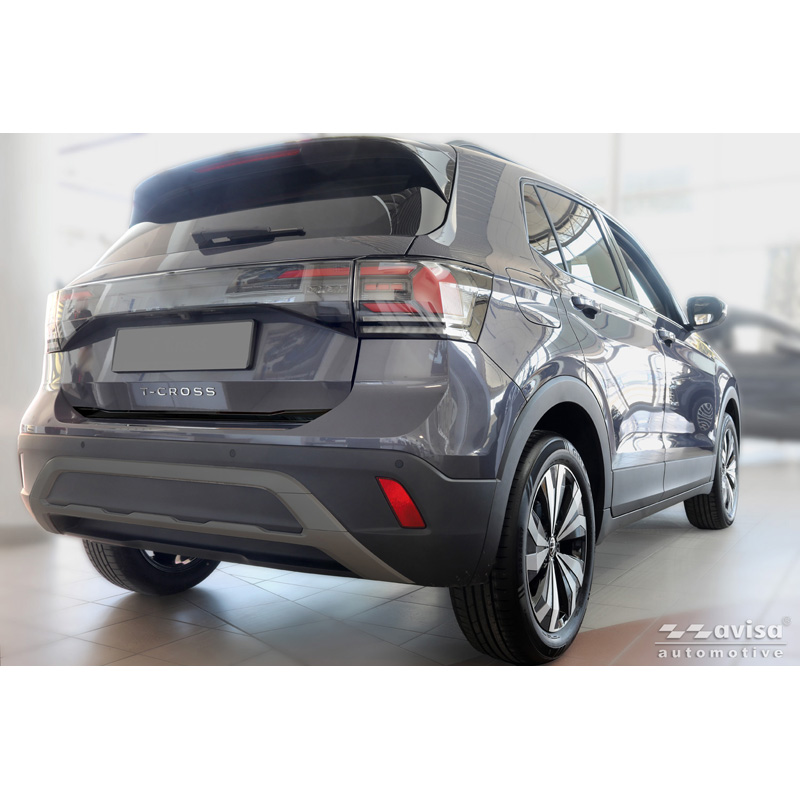 Avisa Black Chrome Stainless Steel Tailgate Trim  Volkswagen T-Cross 2019-2024 & Facelift 2024-