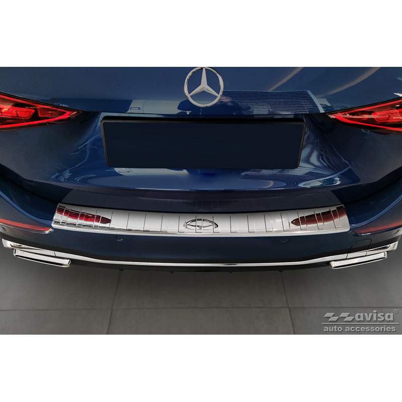 Chrome Stainless Steel Rear bumper protector  Mercedes C-Class AMG Estate (S206) 2021- 'Ribs'