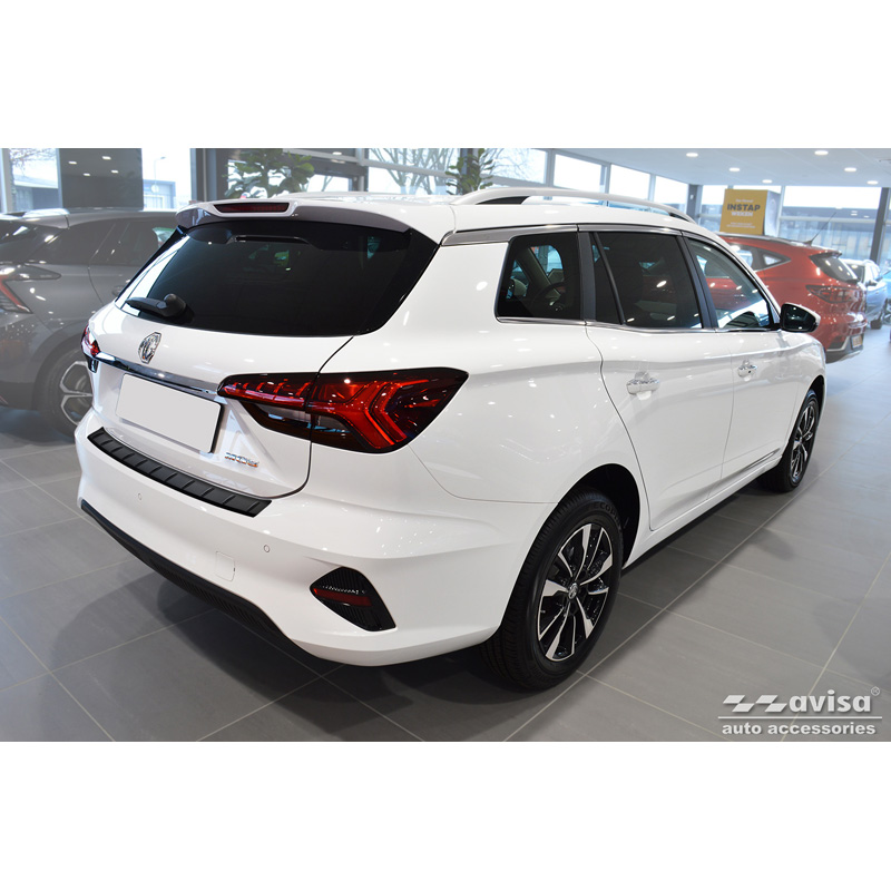 Matt Black Stainless Steel Rear bumper protector  MG 5 SW (EV) 2022- 'Ribs'