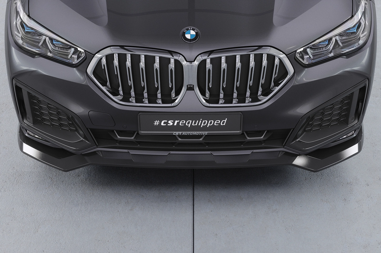 Voorspoiler passend voor BMW X6 (G06) Basis glans zwart