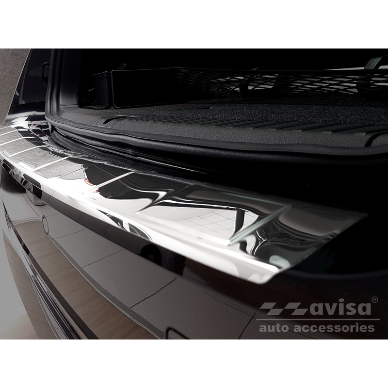 Chrome Stainless Steel Rear bumper protector  Skoda Octavia IV Kombi 2020-2024 & FL 2024- (incl. RS, excl. Scout) 'Ribs'