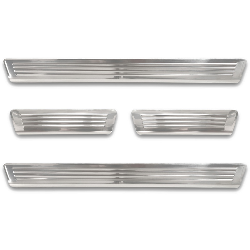 Inox door sill protectors  Skoda Octavia IV Sedan/Kombi 2020-2024 & FL 2024- 'Lines' - 4-pieces