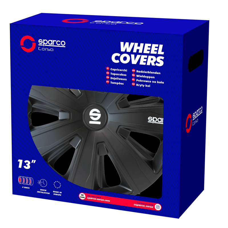 Sparco Wheel Covers Palermo - 14-inch - Black - Set of 4 pieces