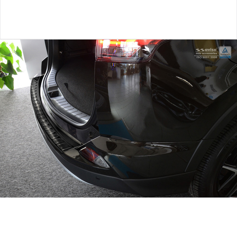 Black Stainless Steel Rear bumper protector  Toyota RAV4 2016- 'Ribs'