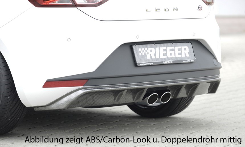 Diffuser passend voor Seat Leon F5 FR Rieger dubbele uitlaat links + rechts glans zwart
