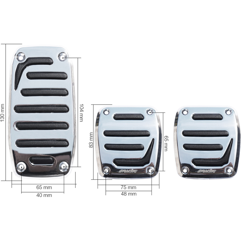 Simoni Racing Pedal Set Joker Smile - Chrome + Anti-Slip - Manual