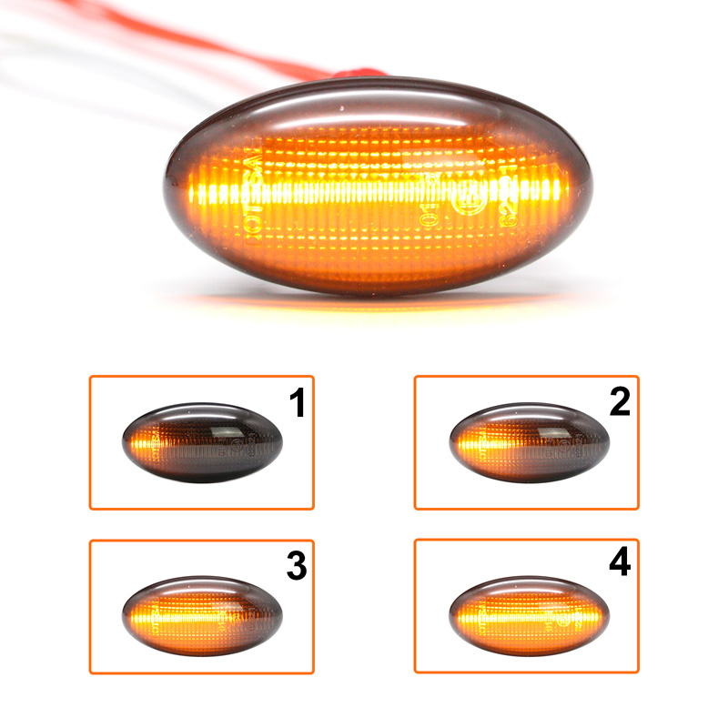 Set LED Side Indicators  Peugeot miscellany - Smoke - incl. Dynamic Running Light