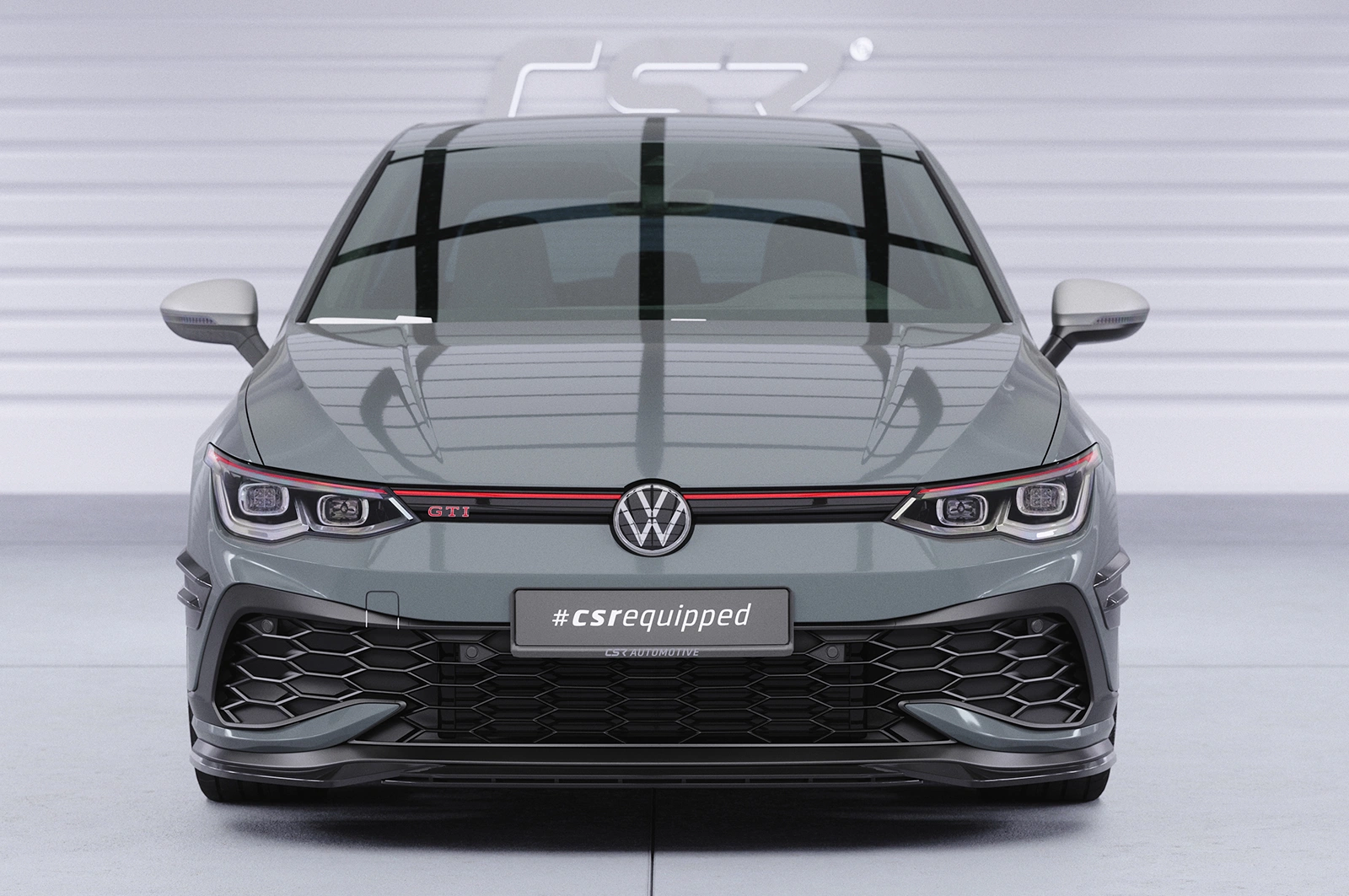 Voorspoiler passend voor VW Golf 8 GTI Clubsport glans zwart