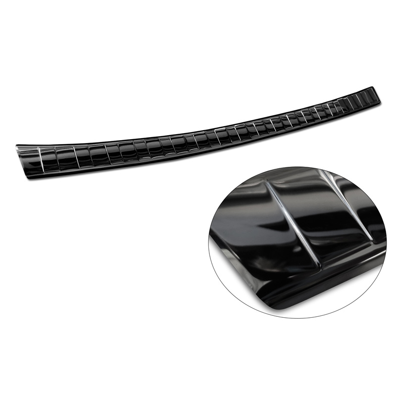 Black Mirror Stainless Steel Rear bumper protector  Toyota RAV4 V 2018- & Suzuki Across 2020- 'Ribs'