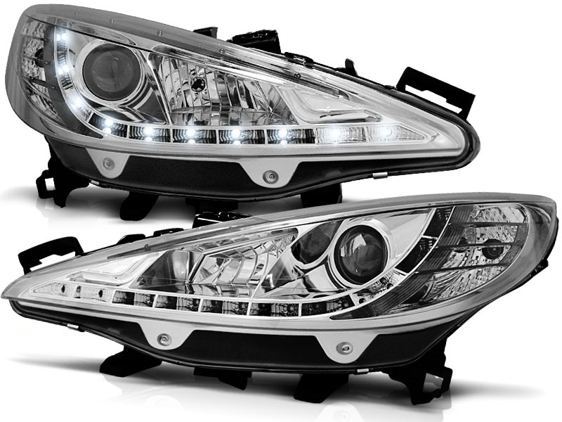 Headlights Peugeot 207 06- Devil Eyes Dlite LED Black