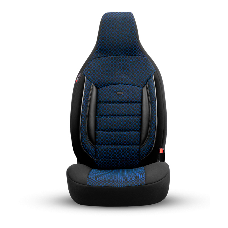 Universal Fabric 'CityBug' Seat cover set 'Sport Plus' Black/Blue - 9-pieces -  Side-Airbags