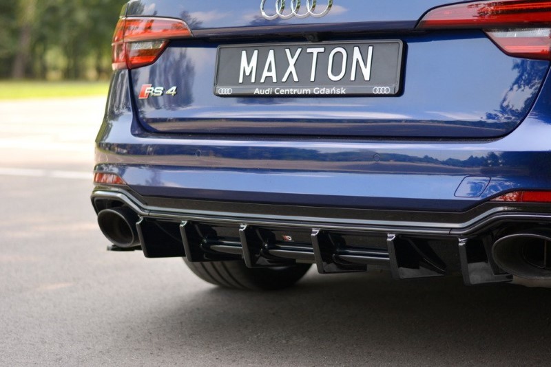 Diffuser passend voor Audi RS4 B9 Avant Glanzend Zwart