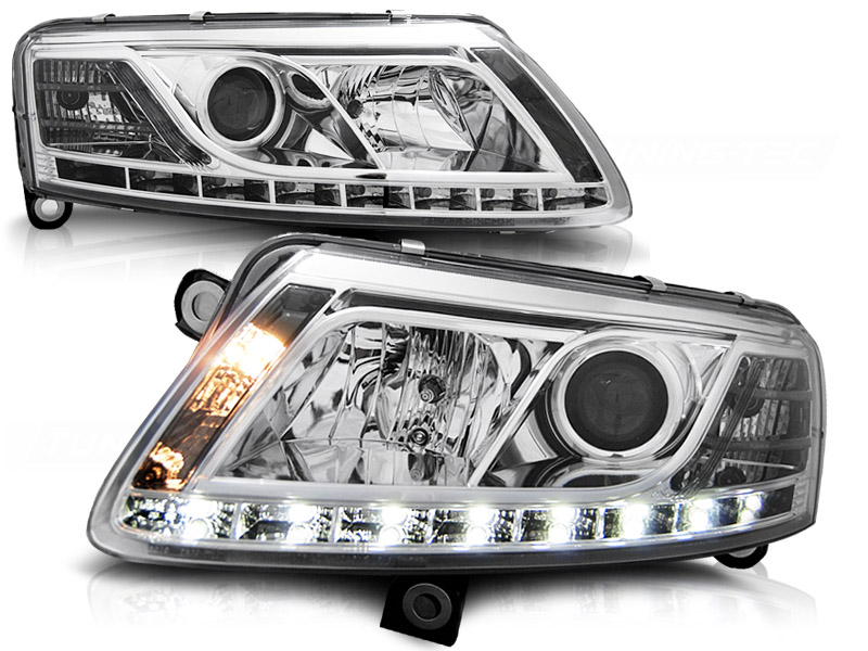 Headlight set Audi A6 4F 04-08 clear./chrome