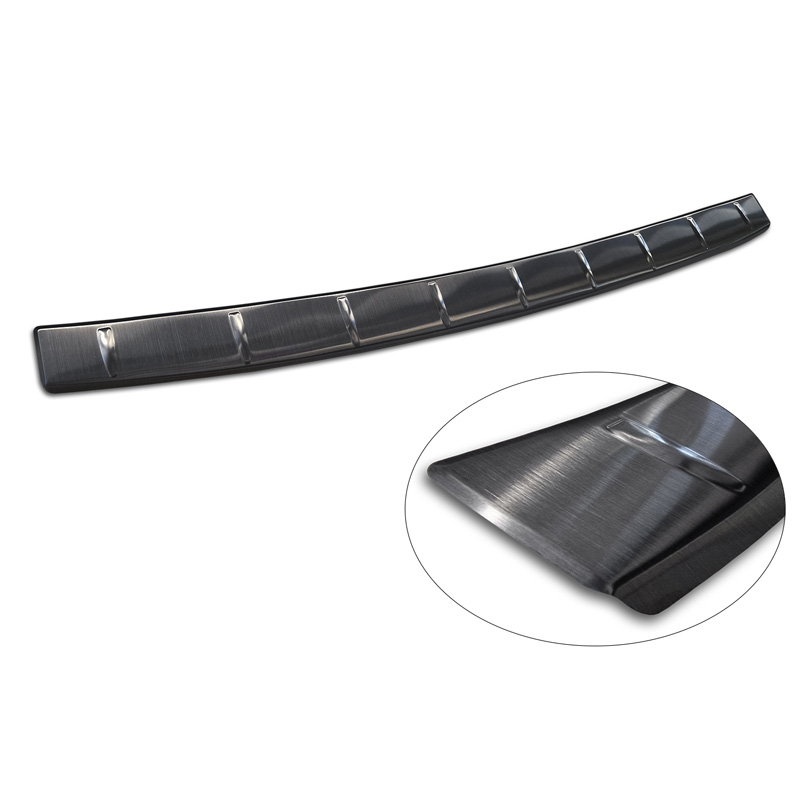 Black Stainless Steel Rear bumper protector  Skoda Kamiq Facelift 2023- 'Ribs'