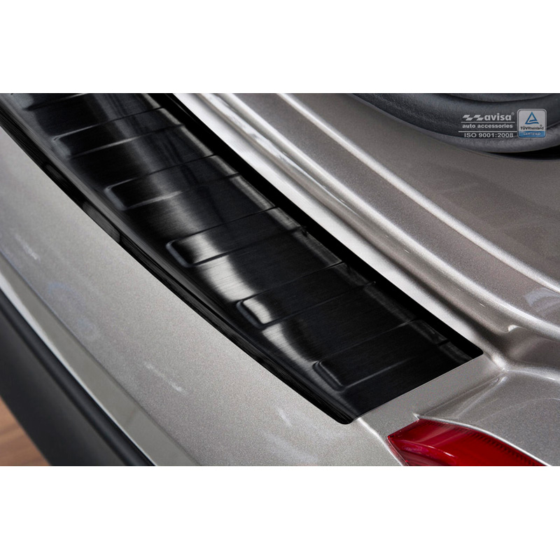 Black Stainless Steel Rear bumper protector  Hyundai Tucson 2015-2018 'Ribs'