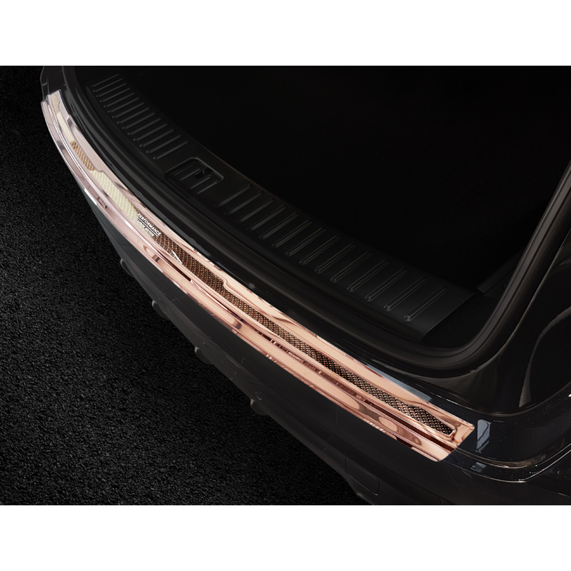 Stainless Steel Rear bumper protector 'Deluxe'  Porsche Cayenne III 2017- 'Performance' Mirror Copper/Copper Carbon