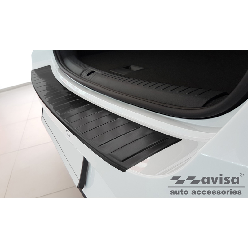 Black Stainless Steel Rear bumper protector  Seat Leon Sportstourer incl. FR / Cupra Leon Sportstourer 2020-2024 & FL 2024- 'Ribs'