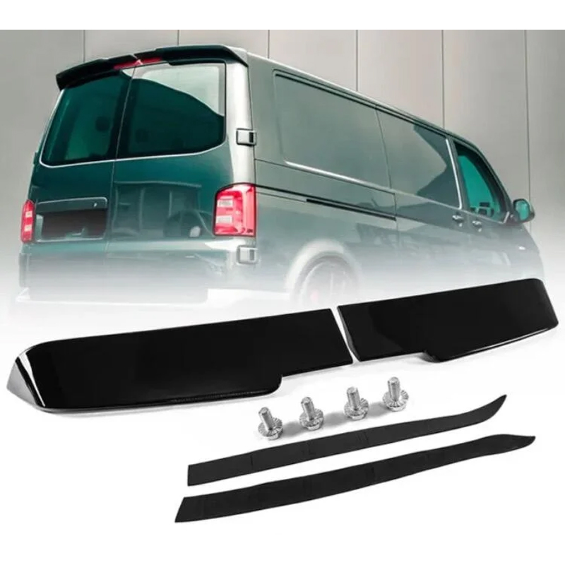Roof spoiler  Volkswagen Transporter T5 2003-2010 / T5.1 2010-2015 / T6 2015-2020 / T6.1 2020- (with 2 barn doors) (ABS Glossy Black)