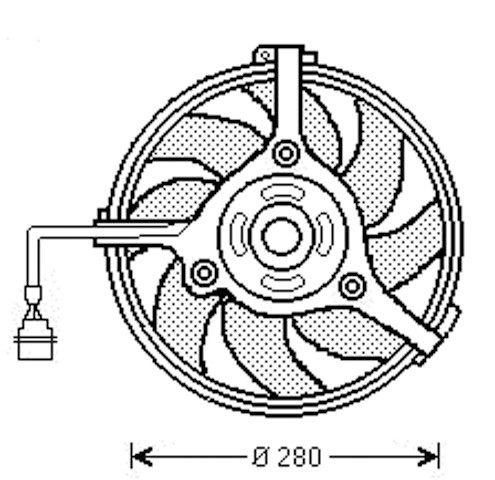 Radiator FAN AUDI A6 00-04 300 WATT/280mm. 2.7 + TURBO 2.5 TDI