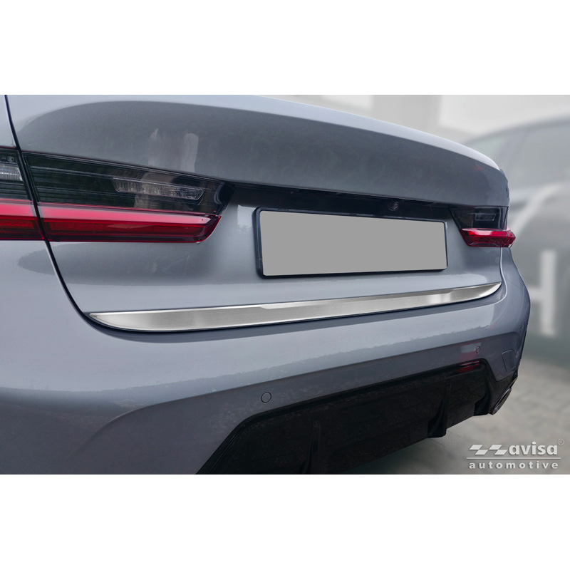 Avisa Brushed Stainless Steel Trunk Tailgate Trim Cover  BMW 3-Series (G20) M-Sport Facelift 2018-2022, Facelift 2022-2024 & Facelift 2024-