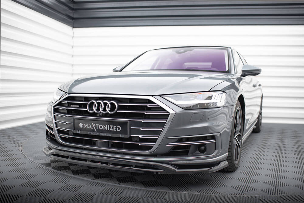 Voorspoiler passend voor Audi A8 D5 Maxton Glans Zwart