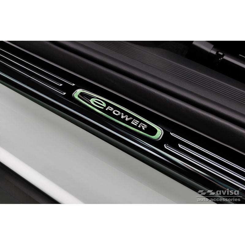 Black Inox door sill protectors  Volkswagen ID.5 2021- 'E-Power' - 4-pieces