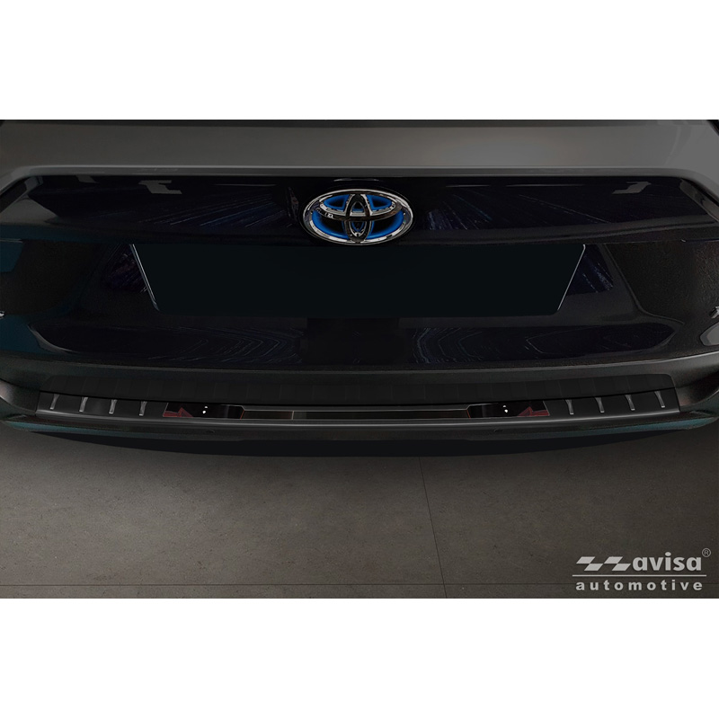 Avisa Black Stainless Steel Rear bumper protector  Toyota RAV4 V (XA50) 2018- incl. Plug-in-Hybrid 'Shadow Premium'