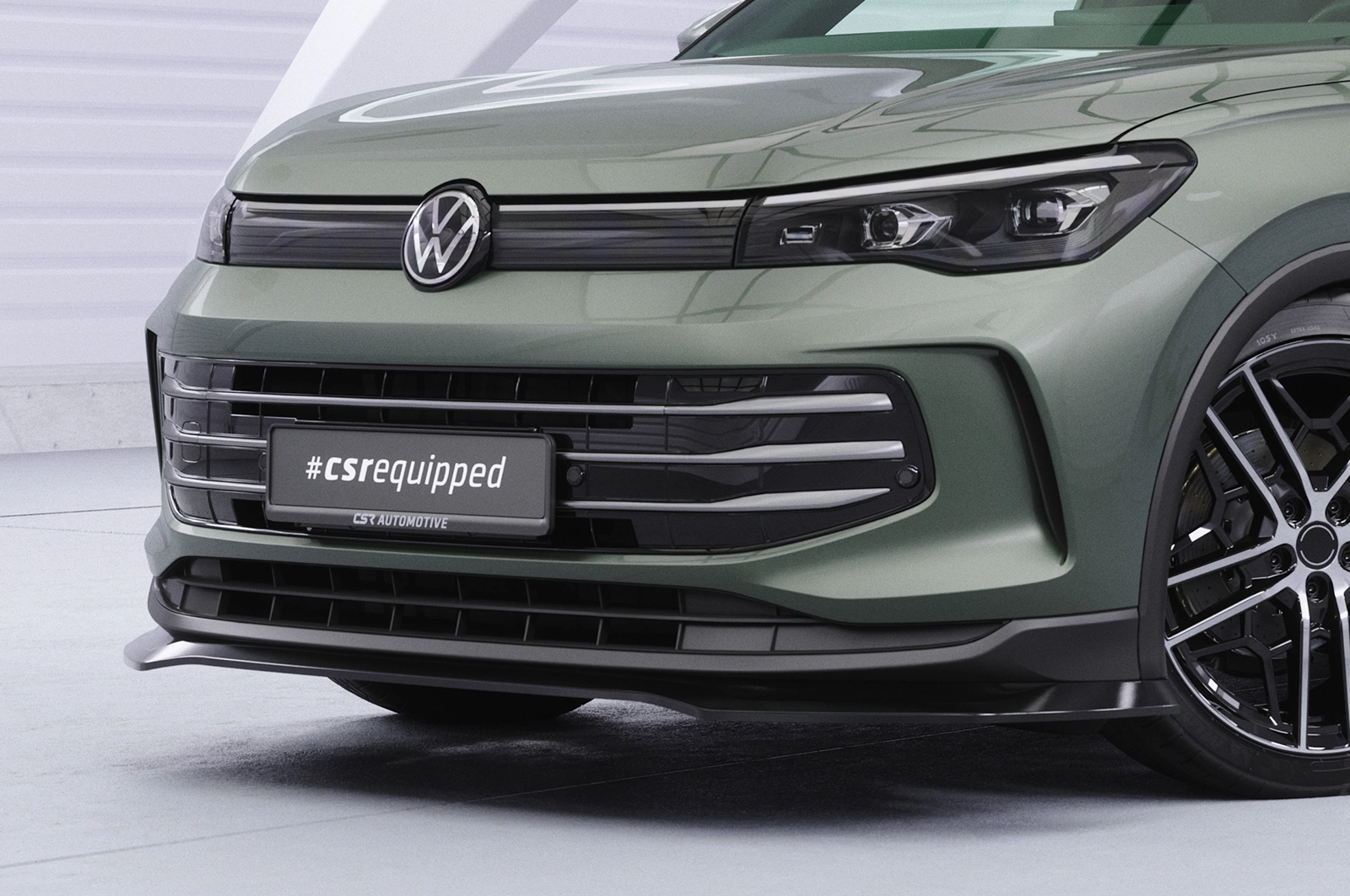 Voorspoiler passend voor VW Tiguan 3 glans zwart