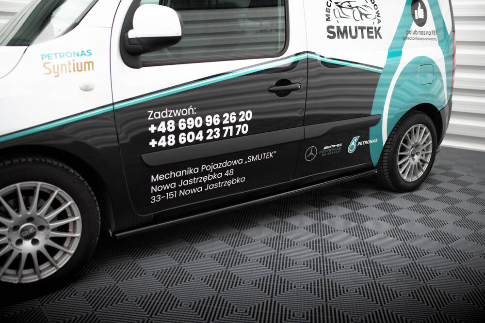 Zijskirts passend voor Mercedes Benz Citan Maxton Glans Zwart
