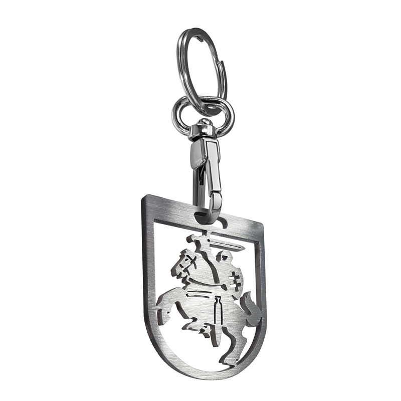Stainless steel key chain - 'Lithuania' (silver)