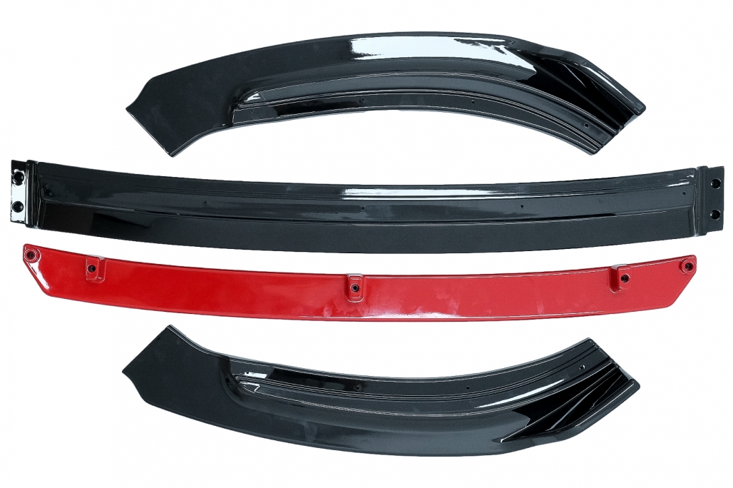 Voorspoiler passend voor VW Polo Glans Zwart/Rood