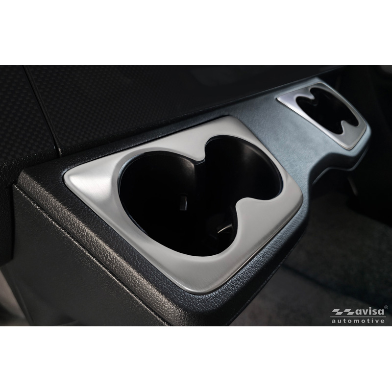 Avisa Stainless Steel cup holder trim cover (2pcs)  Mercedes Sprinter III 2018- - Silver