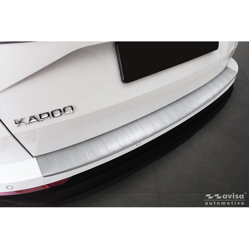 Avisa Stainless Steel Powdercoated Rear bumper protector  Skoda Karoq Facelift 2022- incl. Sportline 'Soft Silver'