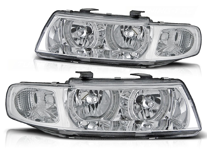 Headlights Seat Leon/Toledo 99-04 Angel Eyes 2 Chrome