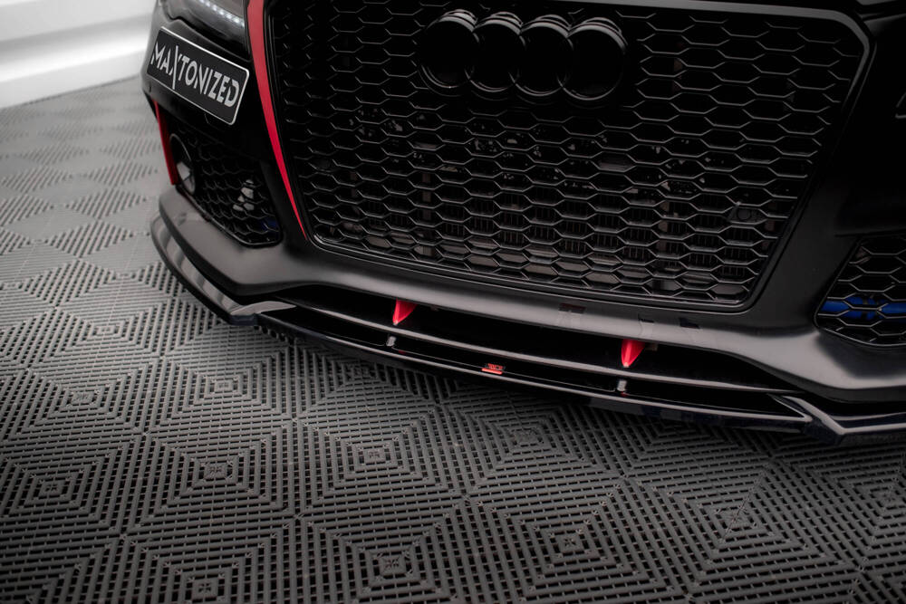 Voorspoiler passend voor Audi A7 C7 met RS7 Look Bumper Maxton Glans Zwart