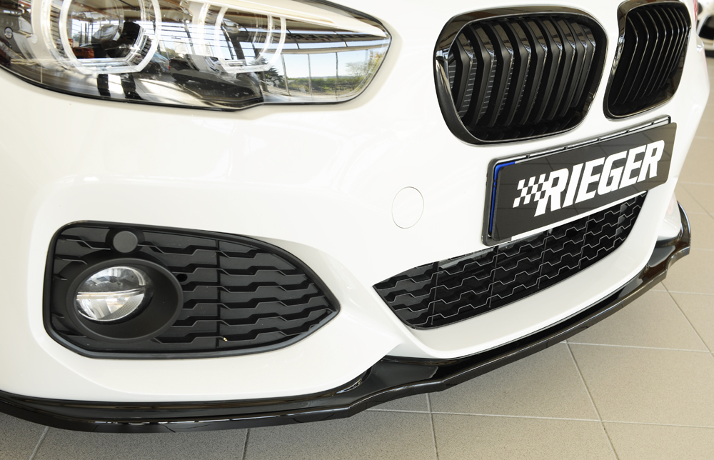 Voorspoiler passend voor BMW 1Serie F20/F21 2015-... Zwart Glans Rieger