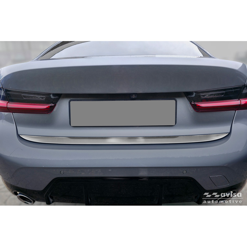Avisa Brushed Stainless Steel Trunk Tailgate Trim Cover  BMW 3-Series (G20) M-Sport Facelift 2018-2022, Facelift 2022-2024 & Facelift 2024-