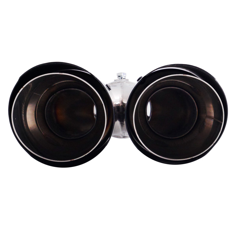 Simoni Racing Exhaust Tip Double Right Round/Slanting Inox & Carbon - Ø92xL215-230mm - Installation ->40-63mm
