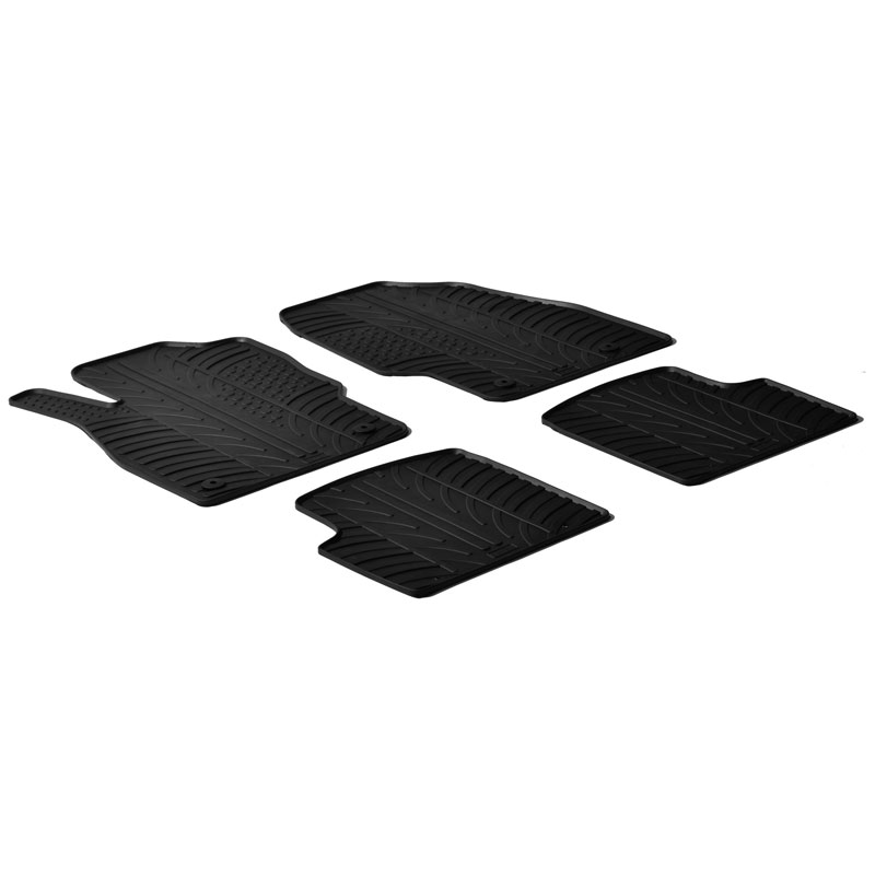 Rubber car mats set  Opel Corsa D 2006-2014 (T profile 4-pieces + mounting clips)