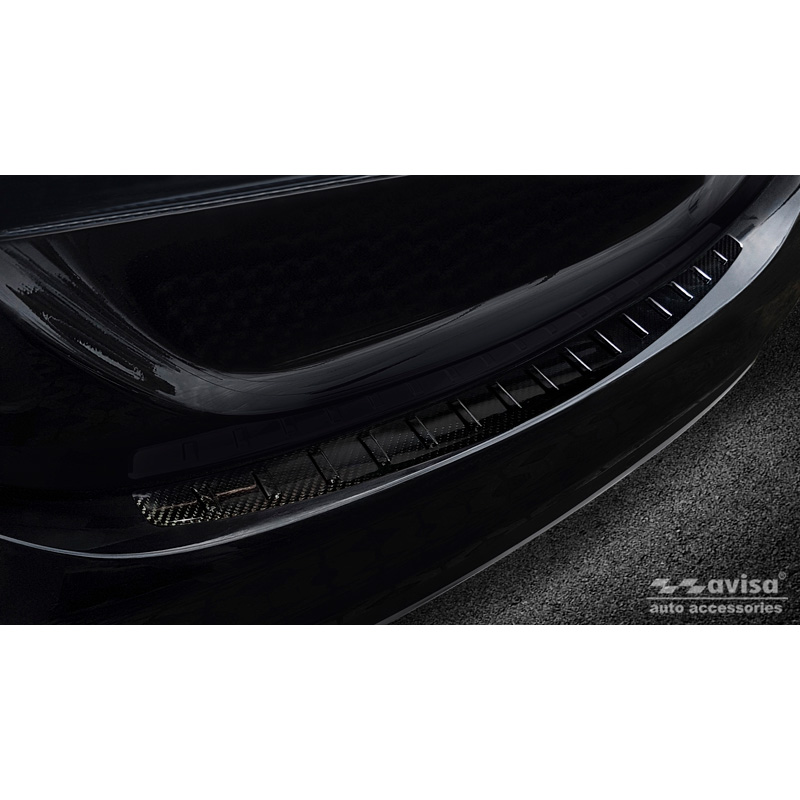 Real 3D Carbon Rear bumper protector  Mercedes C-Class W205 Sedan 2014-2019 & FL 2019-2021 'Ribs'