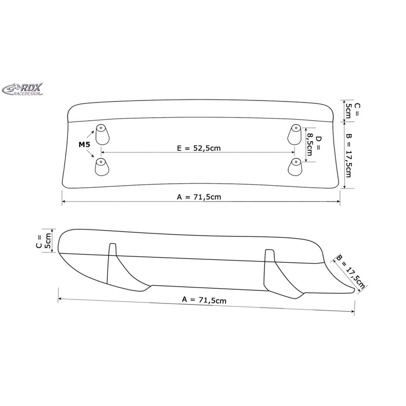 Rear bumper skirt 'Diffuser U-Diff XL'  Skoda Superb III (3V) 2015- (PU)